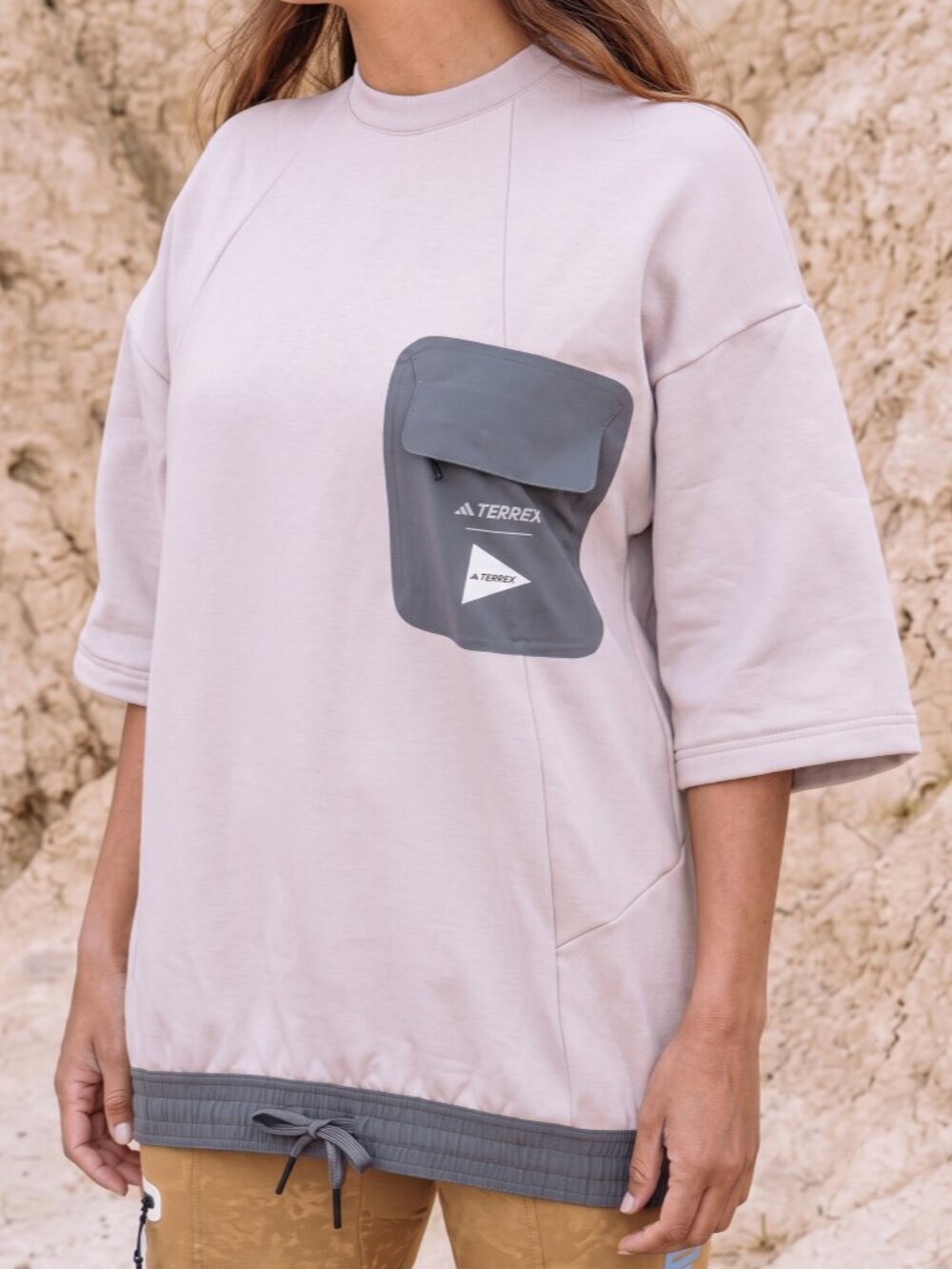 Adidas x And Wander Terrex Fleece Jersey Tunic Top Pink Gorpcore XS NWT